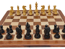 Cargar imagen en el visor de la galería, 21&quot; Golden Rosewood Wooden Chess Set - Square 55 mm - Golden Rosewood and Maple wood || Classic Staunton Chess Pieces made of Pure Ebony and Boxwood - King Size 3.9&quot;