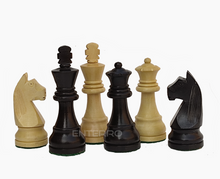 Load image into Gallery viewer, Wooden Chess Pieces 3.75 inch - Black Ebonized Staunton Series - Tournament Standard Chess Pieces (Without Chess Board) (3.75&quot; Standard Ebonised) Visit the ENTERRO Store