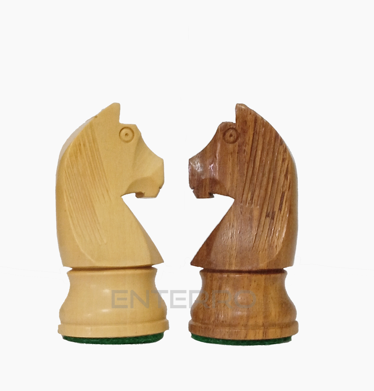 Piezas de ajedrez de madera estándar Staunton German Knight de 3,75 pulgadas, hechas de acacia y boj