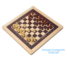 Cargar imagen en el visor de la galería, Wooden Magnetic 2in1 Chess and Ludo Board Game - 12 x 12 inch - Wooden Chess Pieces - Indoor Game for Kids Adults (Ludo + Chess)