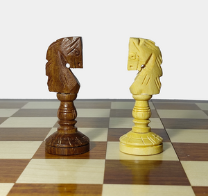 4" Zinnia Wooden Chess Pieces - Hand Carved Chess Coins- Made of Rosewood Wood and Boxwood (Without Chess Board)