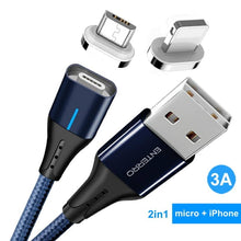 Charger l&#39;image dans la galerie, ENTERRO™ Magnum 2in1 (micro USB + iPhone) Magnetic Cable - 3A 18W Fast Charging