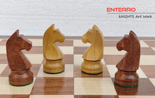 Cargar imagen en el visor de la galería, 3&quot; Wooden Staunton German Knight Chess Pieces STANDARD - Made of Acacia Wood and Boxwood - Tournament Chess Pieces (Without Chess Board)