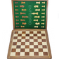 Wooden Magnetic Drawer Chess Set 10 x 10 inch with Magnetic Chessman Coins - Handcrafted Indoor Game & Travel Friendly for Kids Adults