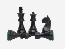 Afbeelding in Gallery-weergave laden, Wooden Chess Pieces 3.75 inch - Black Ebonized Staunton Series - Tournament Standard Chess Pieces (Without Chess Board) (3.75&quot; Standard Ebonised) Visit the ENTERRO Store