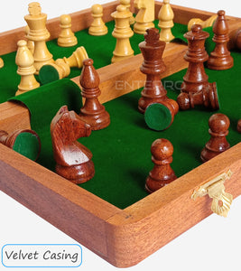 Wooden Chess Board Set - 12" x 12" NON-MAGNETIC - Wooden Board Game for Kids & Adults