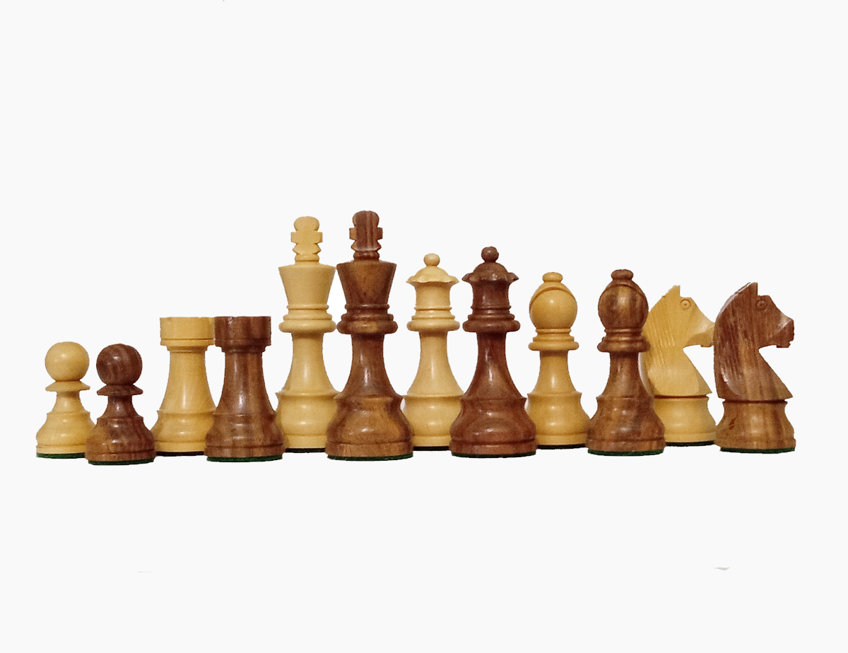 3.75" Staunton German Knight STANDARD Wooden Chess Pieces - Made of Acacia and Boxwood