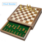 Wooden Magnetic Drawer Chess Set 10 x 10 inch with Magnetic Chessman Coins - Handcrafted Indoor Game & Travel Friendly for Kids Adults