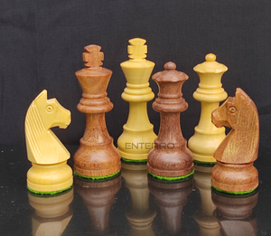 Wooden Chess Pieces 3.25 inch - Professional Staunton Set - Made of Acacia Wood and Boxwood - Tournament Chess Pieces (Without Chess Board) (3.25" Standard)
