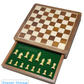 Wooden Magnetic Drawer Chess Set 10 x 10 inch with Magnetic Chessman Coins - Handcrafted Indoor Game & Travel Friendly for Kids Adults