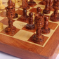 Wooden Chess Board Set - 14" x 14" NON-MAGNETIC - Royal Carved Chess Pieces King 4" - Wooden Chess Board