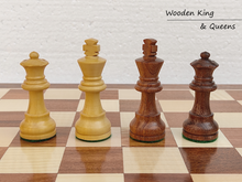 Afbeelding in Gallery-weergave laden, 3&quot; Wooden Staunton German Knight Chess Pieces STANDARD - Made of Acacia Wood and Boxwood - Tournament Chess Pieces (Without Chess Board)