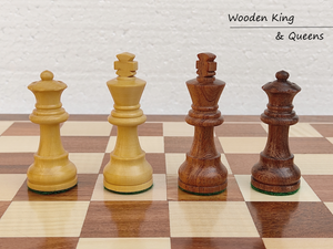 3" Wooden Staunton German Knight Chess Pieces STANDARD - Made of Acacia Wood and Boxwood - Tournament Chess Pieces (Without Chess Board)