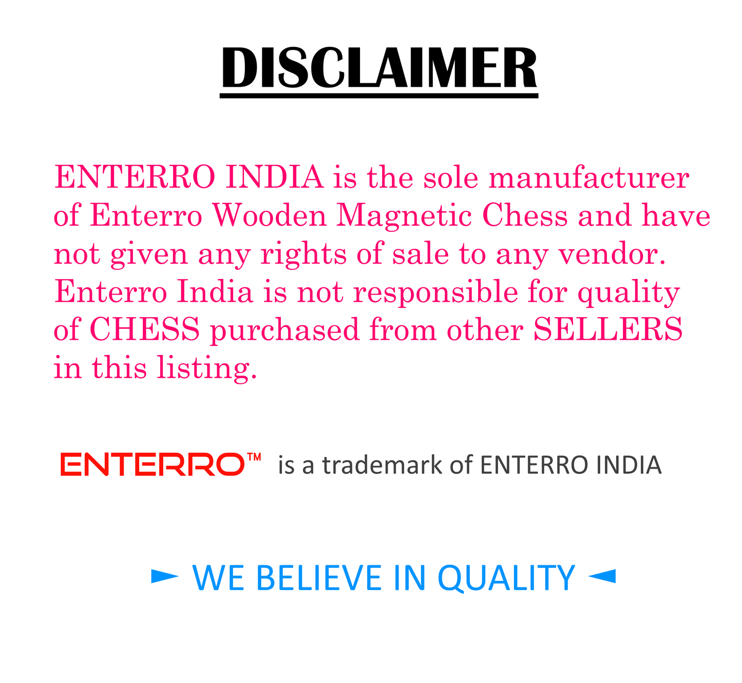 ENTERRO™ Wooden Foldable Magnetic Chess Board Set - 16 x 16 inch - King Size 3" high - Premium Handcrafted - Folding & Travel Friendly Chess