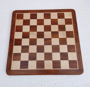 ENTERRO™ Premium Golden Rosewood FLAT Chess Board 19 x 19 inch without Chess Pieces - Handcrafted with Patience