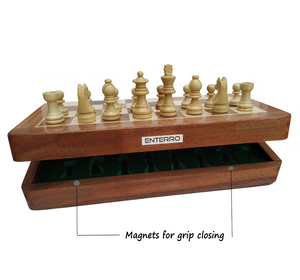 ENTERRO™ Wooden Magnetic Chess Board Set - 12 x 12 inch - Folding & Travel Friendly Chess - FREE Pdf CHESS MANUAL - (CHECK OUR TRUST PILOT REVIEWS)