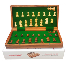 Charger l&#39;image dans la galerie, ENTERRO™ Wooden Magnetic Chess Board Set - 12 x 12 inch - Folding &amp; Travel Friendly Chess - FREE Pdf CHESS MANUAL - (CHECK OUR TRUST PILOT REVIEWS)