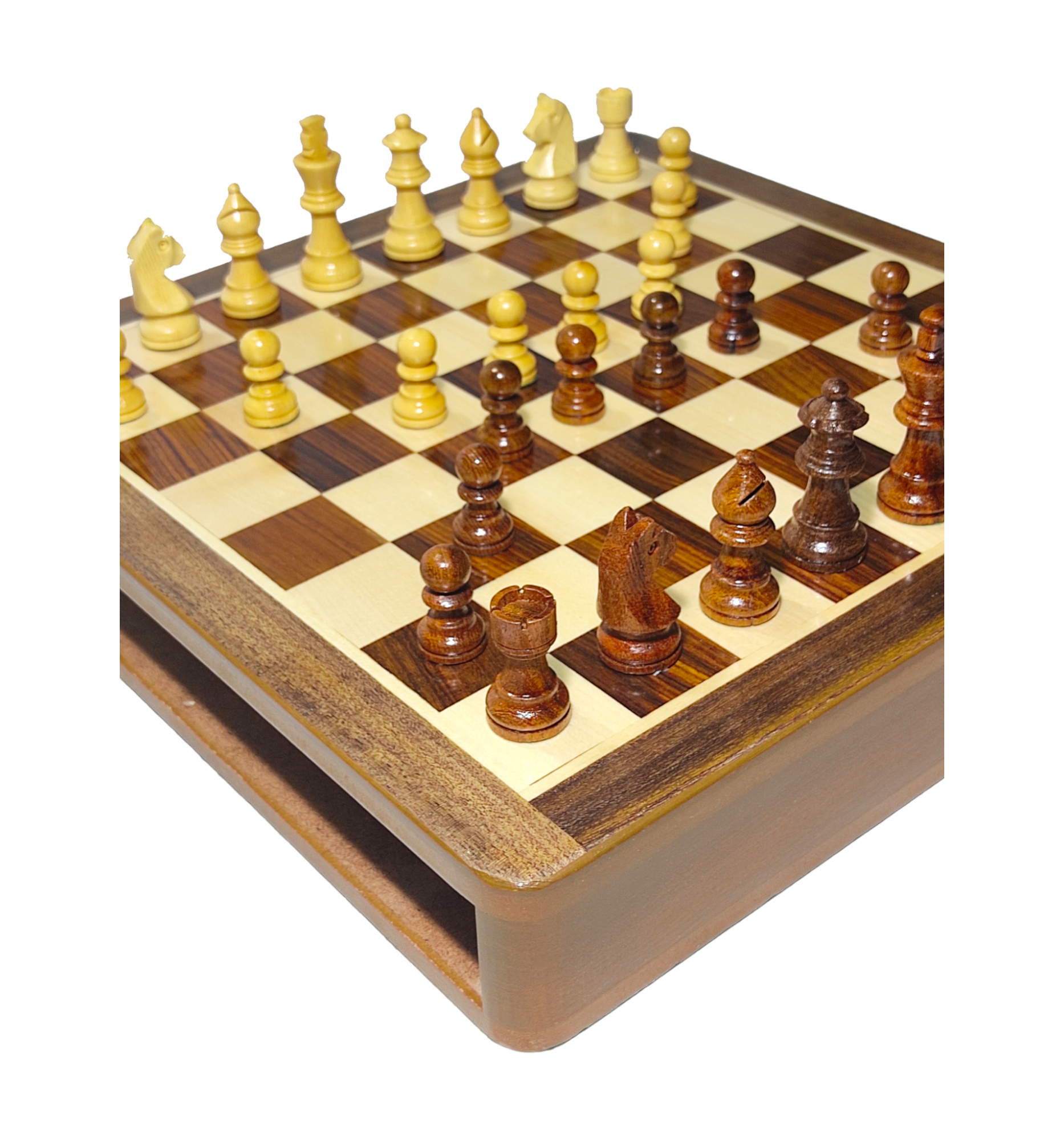 12 INCH MAGNETIC WOOD FOLDING CHESS SET