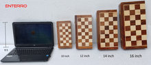 Load image into Gallery viewer, ENTERRO™ Wooden Foldable Magnetic Chess Board Set - 16 x 16 inch - King Size 3&quot; high - Premium Handcrafted - Folding &amp; Travel Friendly Chess